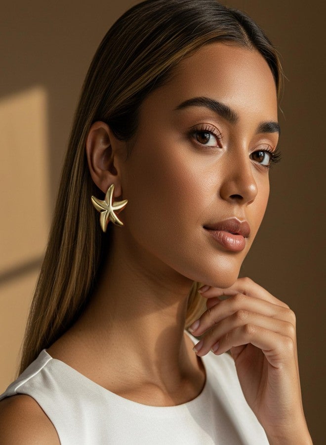 YEEZII Gold Statement Earrings Set for Women, 9 Pairs Hypoallergenic Large Lightweight Earring Pack, Chunky Gold Stud Earrings for Women Jewelry - Image 4